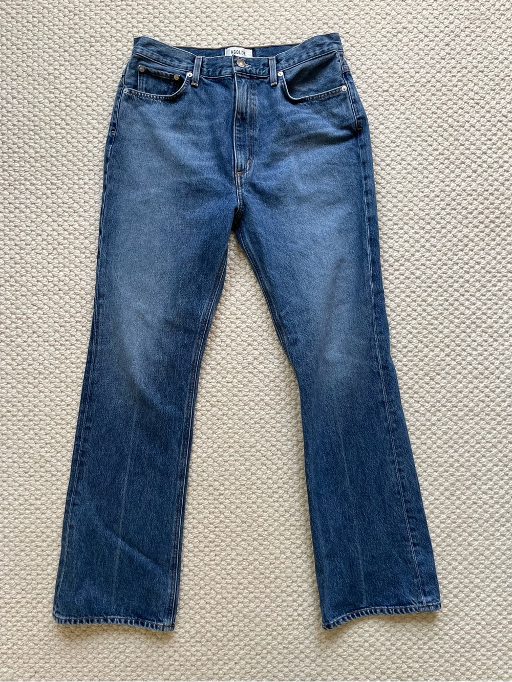 Agolde Women's High Rise Straight Leg Jeans - Dark Blue Wash size 31